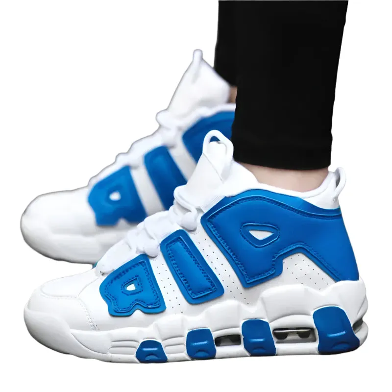 AIR Cushion High Top Basketball Sneakers – Men & Women’s Sports Shoes, Gym-Ready, Fashionable Tennis Shoes for Couples