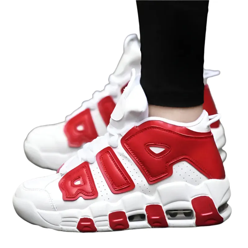 AIR Cushion High Top Basketball Sneakers – Men & Women’s Sports Shoes, Gym-Ready, Fashionable Tennis Shoes for Couples