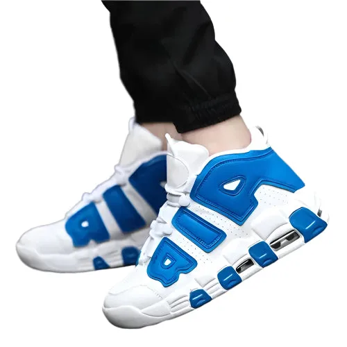 AIR Cushion High Top Basketball Sneakers – Men & Women’s Sports Shoes, Gym-Ready, Fashionable Tennis Shoes for Couples