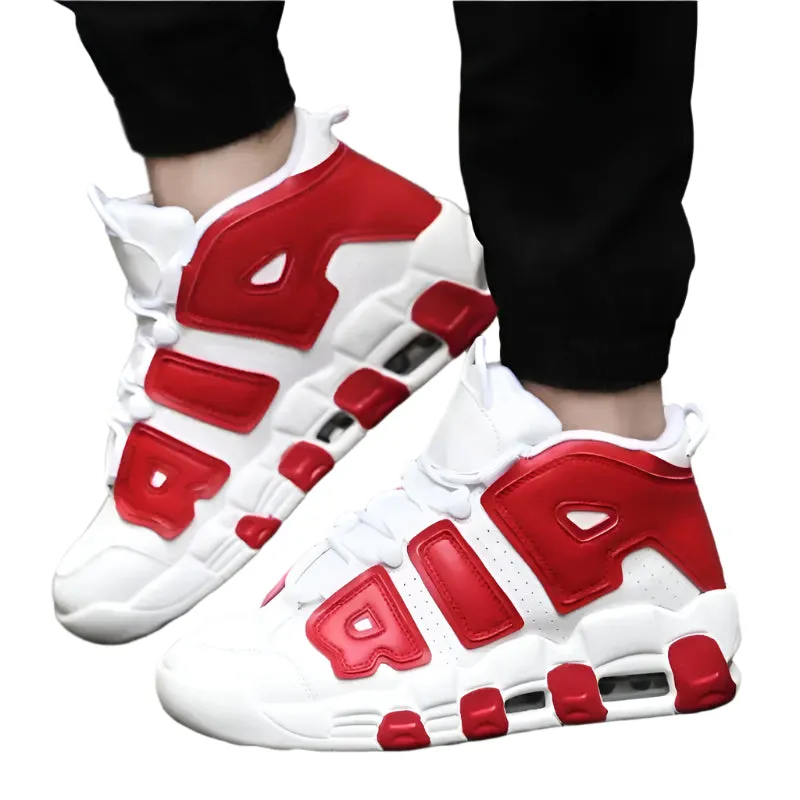 AIR Cushion High Top Basketball Sneakers – Men & Women’s Sports Shoes, Gym-Ready, Fashionable Tennis Shoes for Couples