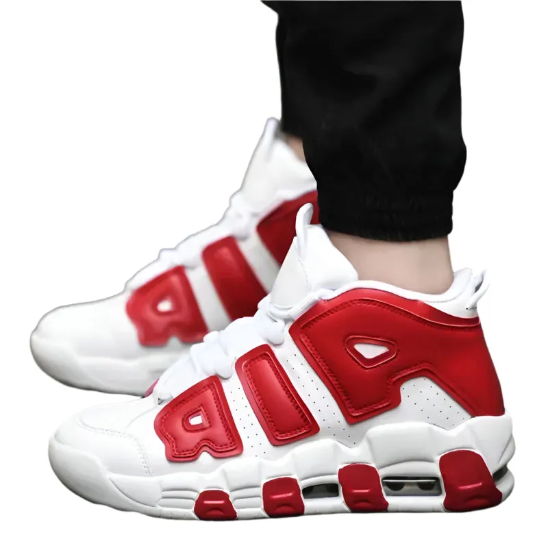 AIR Cushion High Top Basketball Sneakers – Men & Women’s Sports Shoes, Gym-Ready, Fashionable Tennis Shoes for Couples