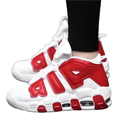 AIR Cushion High Top Basketball Sneakers – Men & Women’s Sports Shoes, Gym-Ready, Fashionable Tennis Shoes for Couples