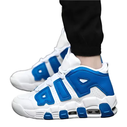 AIR Cushion High Top Basketball Sneakers – Men & Women’s Sports Shoes, Gym-Ready, Fashionable Tennis Shoes for Couples