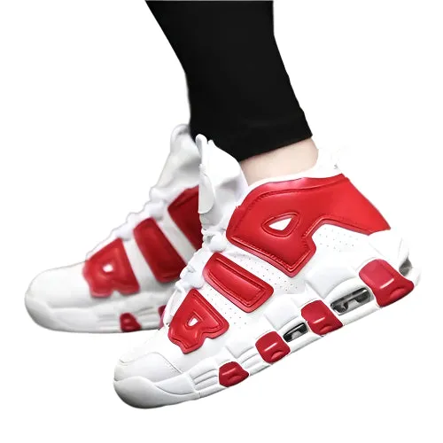 AIR Cushion High Top Basketball Sneakers – Men & Women’s Sports Shoes, Gym-Ready, Fashionable Tennis Shoes for Couples
