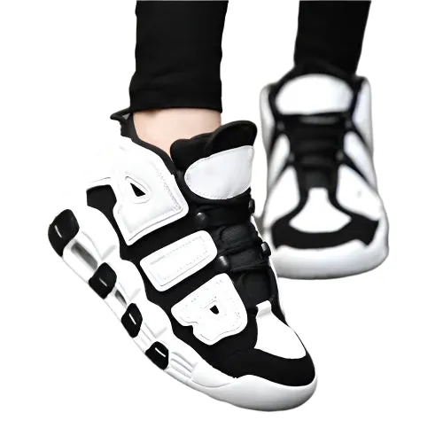 AIR Cushion High Top Basketball Sneakers – Men & Women’s Sports Shoes, Gym-Ready, Fashionable Tennis Shoes for Couples