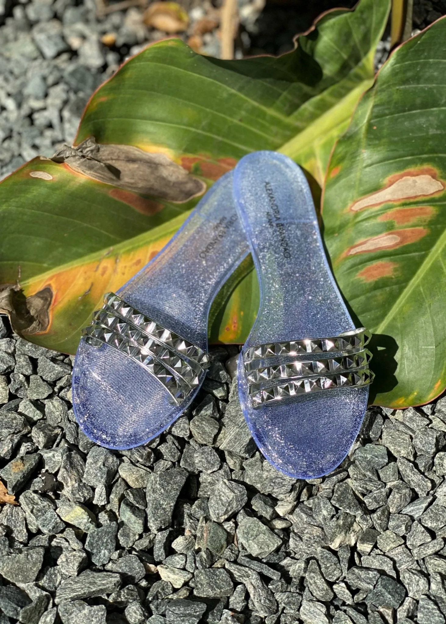 Aria B Silver Slide Sandals