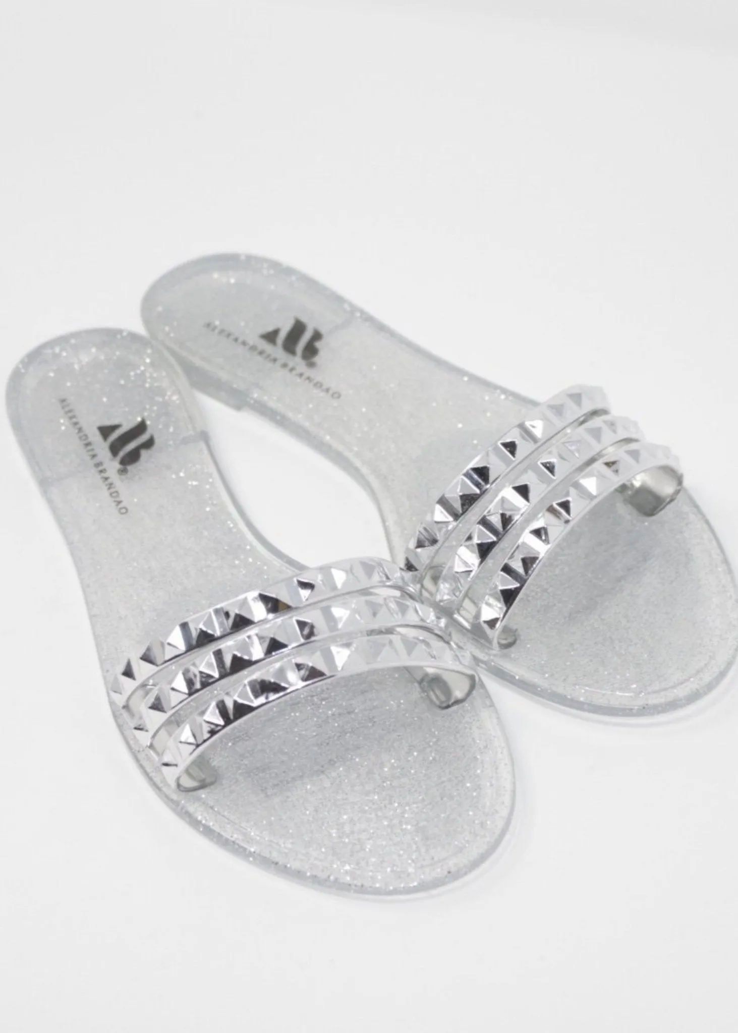 Aria B Silver Slide Sandals