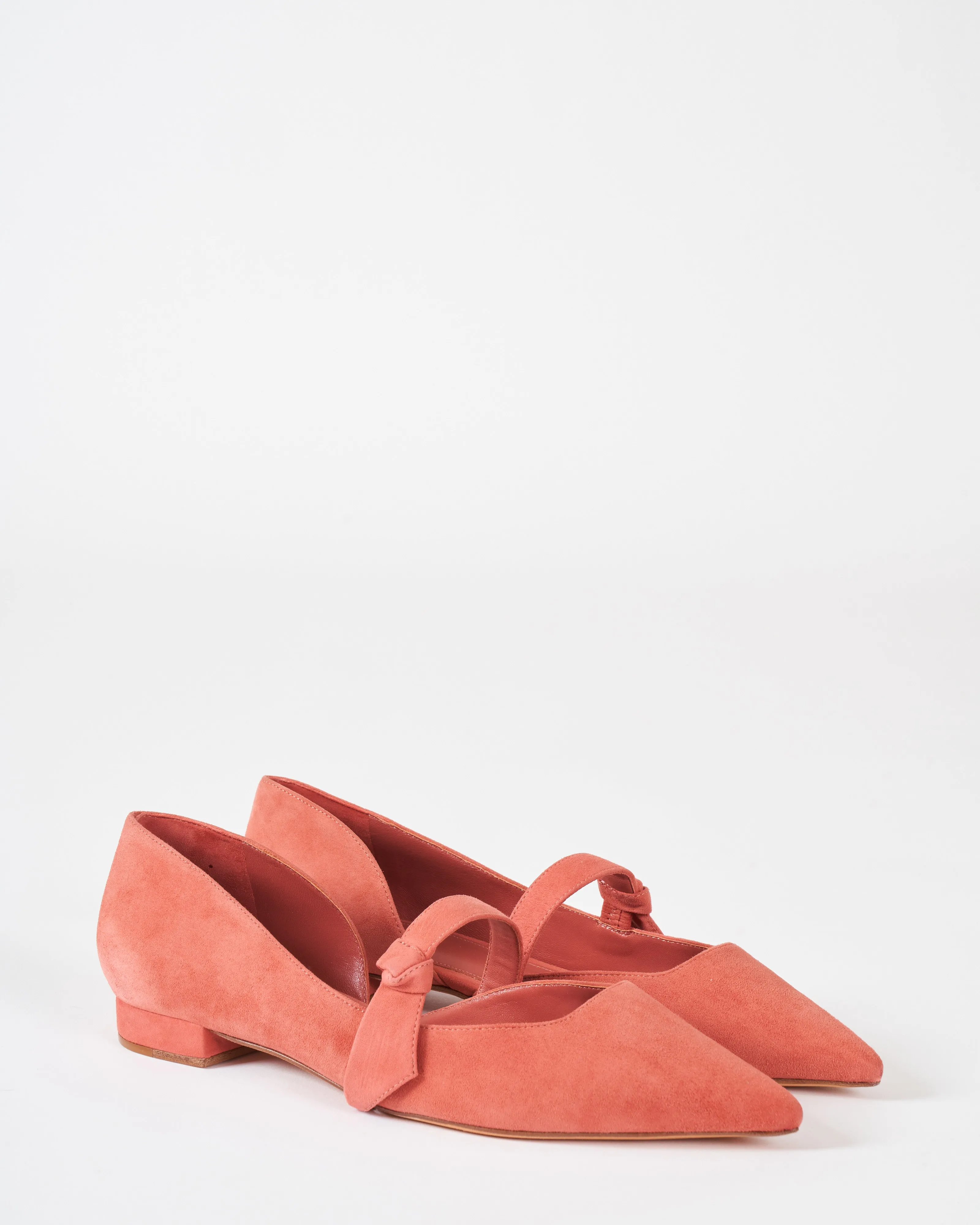 asymmetric clarita maryjane flat - cinnbar suede