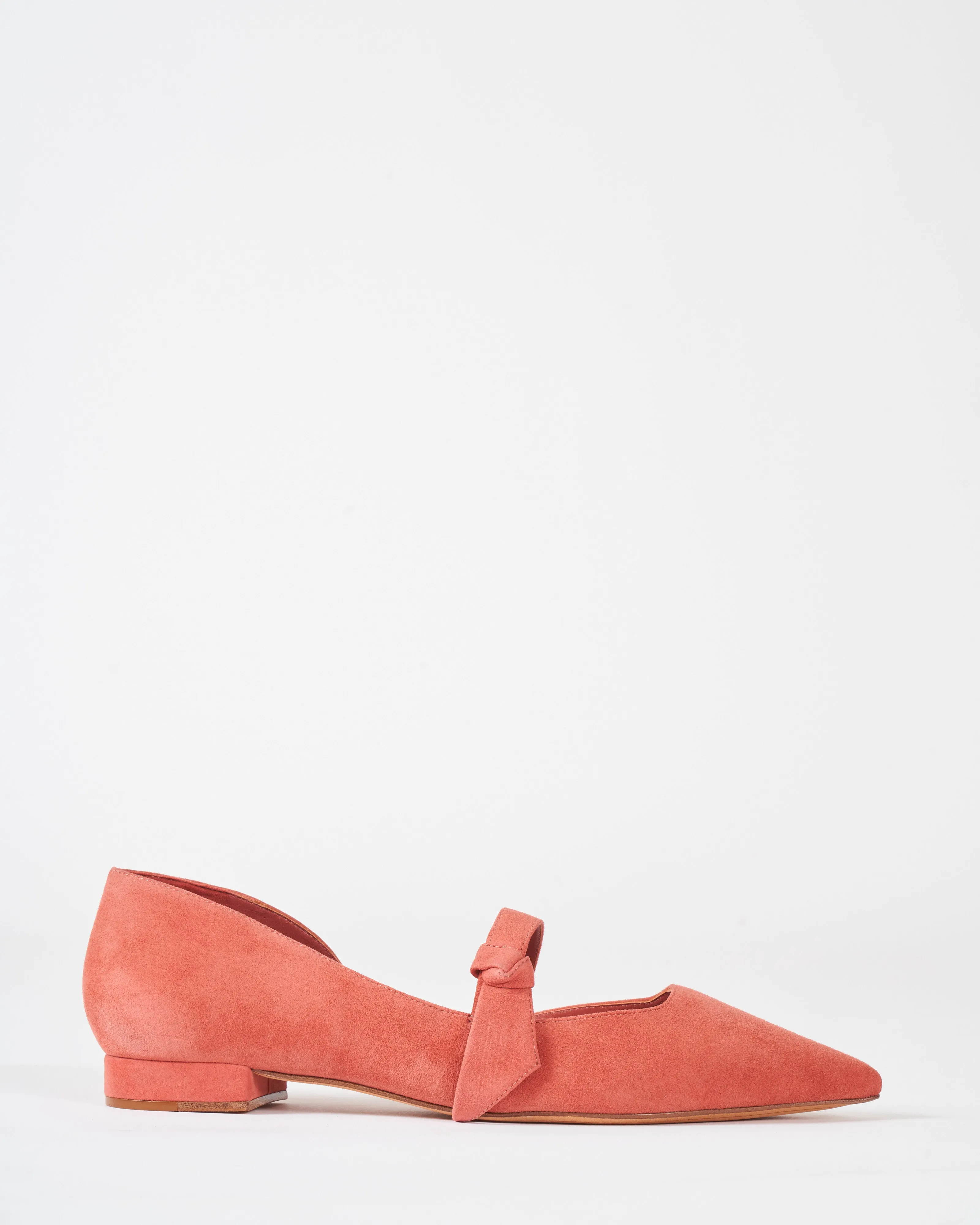 asymmetric clarita maryjane flat - cinnbar suede