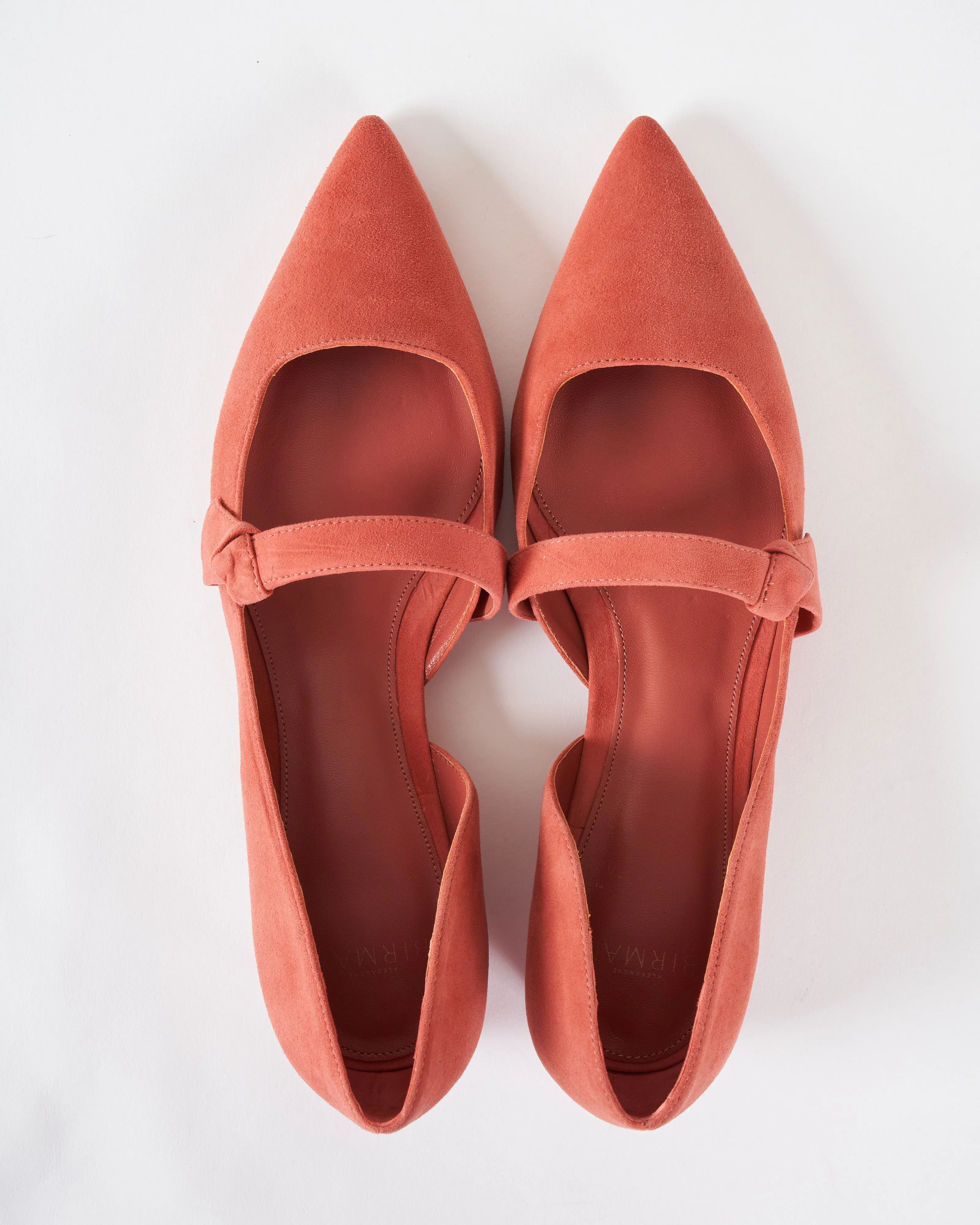 asymmetric clarita maryjane flat - cinnbar suede