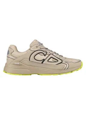 B30 CD Logo Patch Technical Fabric Low Top Sneakers Beige