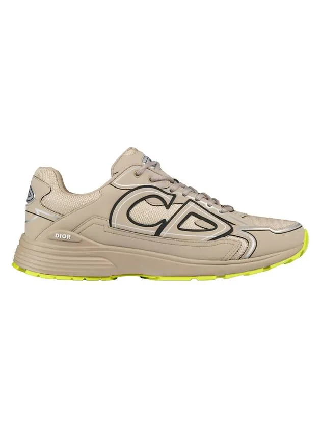 B30 CD Logo Patch Technical Fabric Low Top Sneakers Beige