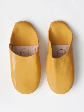 Bohemia Leather Babouche Slippers, Mustard