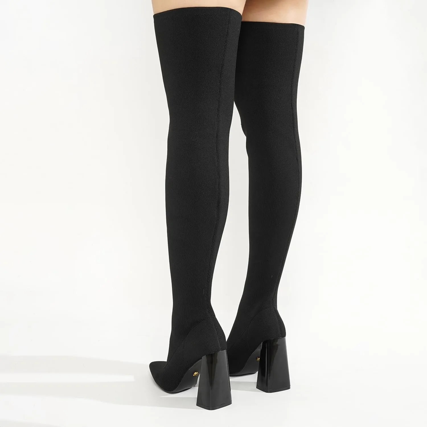 Cape Robbin Thigh High Boots for Women – Knee High Over The Knee Boots for Women - Womens Block High Heel Boots (Flo.A)