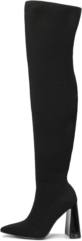 Cape Robbin Thigh High Boots for Women – Knee High Over The Knee Boots for Women - Womens Block High Heel Boots (Flo.A)