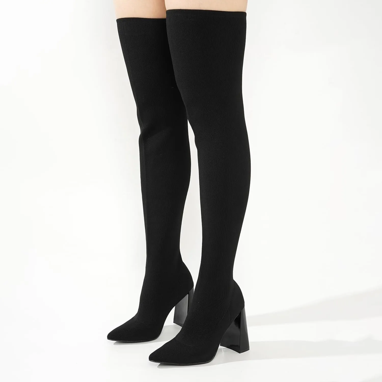 Cape Robbin Thigh High Boots for Women – Knee High Over The Knee Boots for Women - Womens Block High Heel Boots (Flo.A)