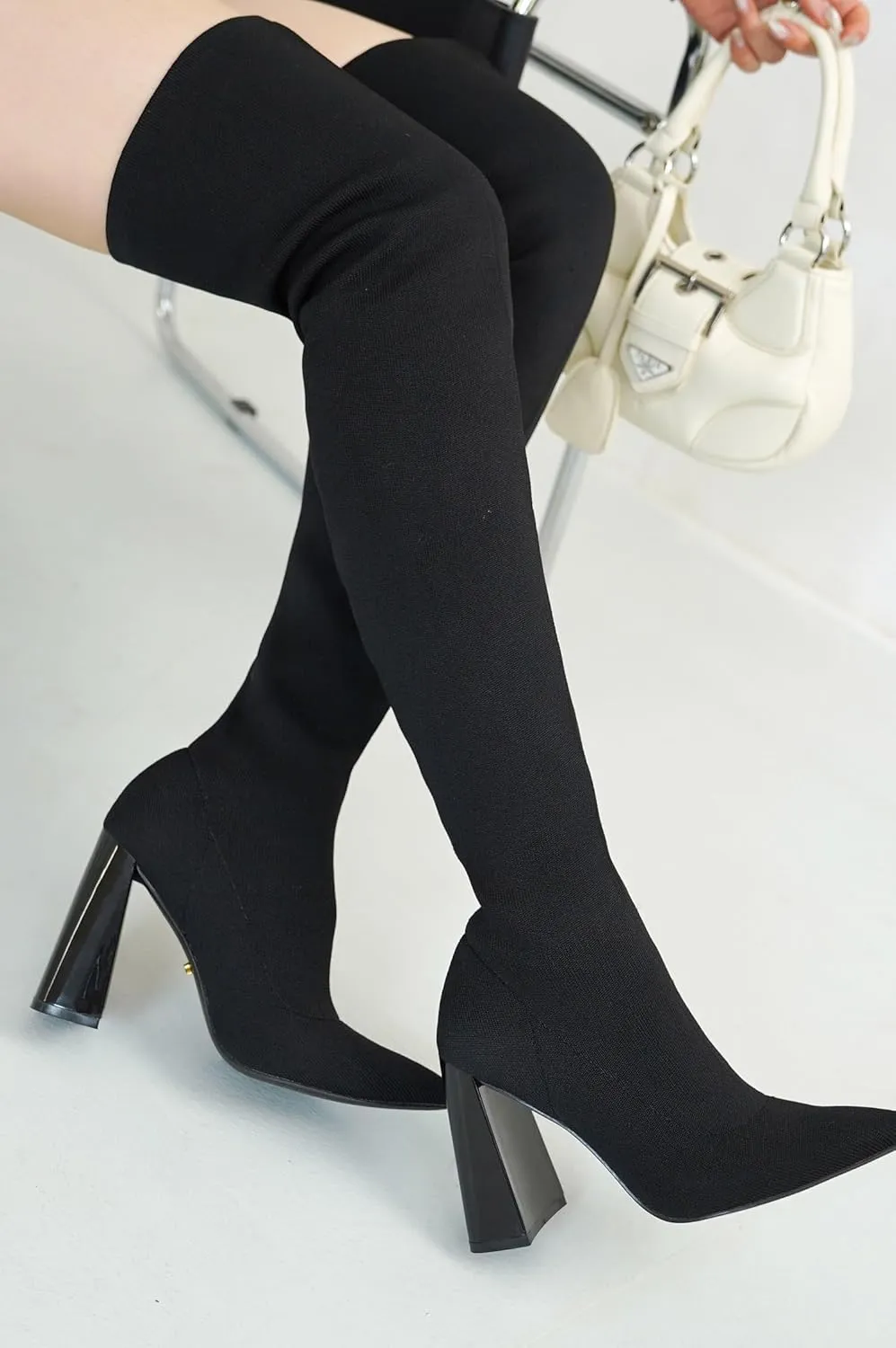 Cape Robbin Thigh High Boots for Women – Knee High Over The Knee Boots for Women - Womens Block High Heel Boots (Flo.A)