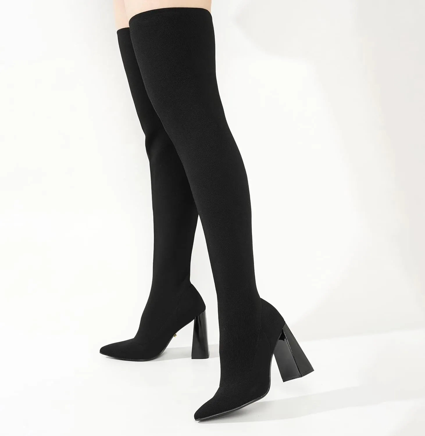 Cape Robbin Thigh High Boots for Women – Knee High Over The Knee Boots for Women - Womens Block High Heel Boots (Flo.A)