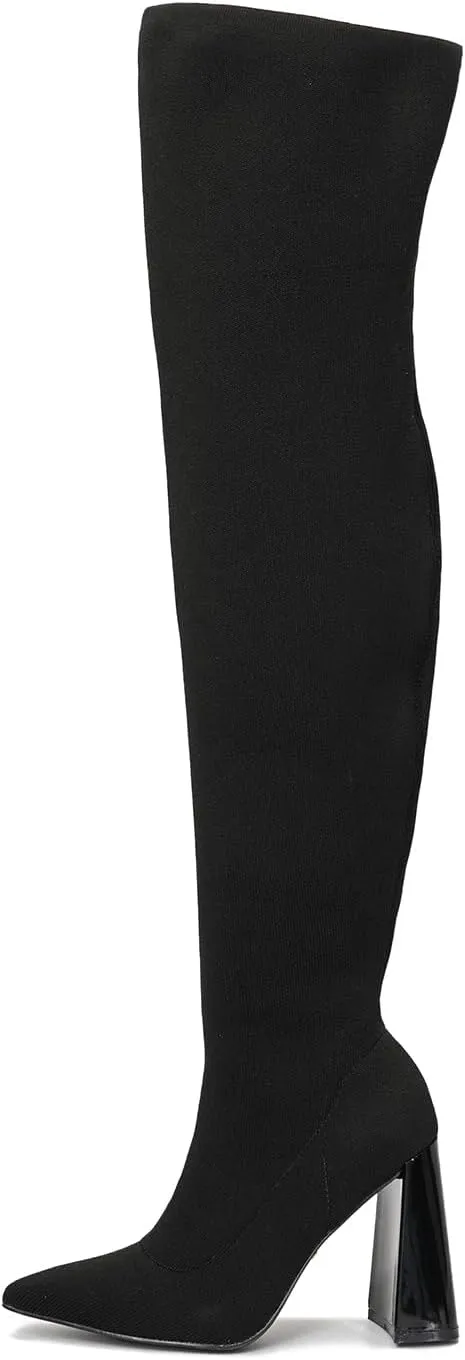 Cape Robbin Thigh High Boots for Women – Knee High Over The Knee Boots for Women - Womens Block High Heel Boots (Flo.A)