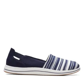Clarks Women's Breeze Step Slip Ons- Navy/ White