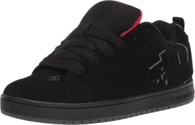 DC Men's Court Graffik Casual Skate Shoes, Black/RED, 9
