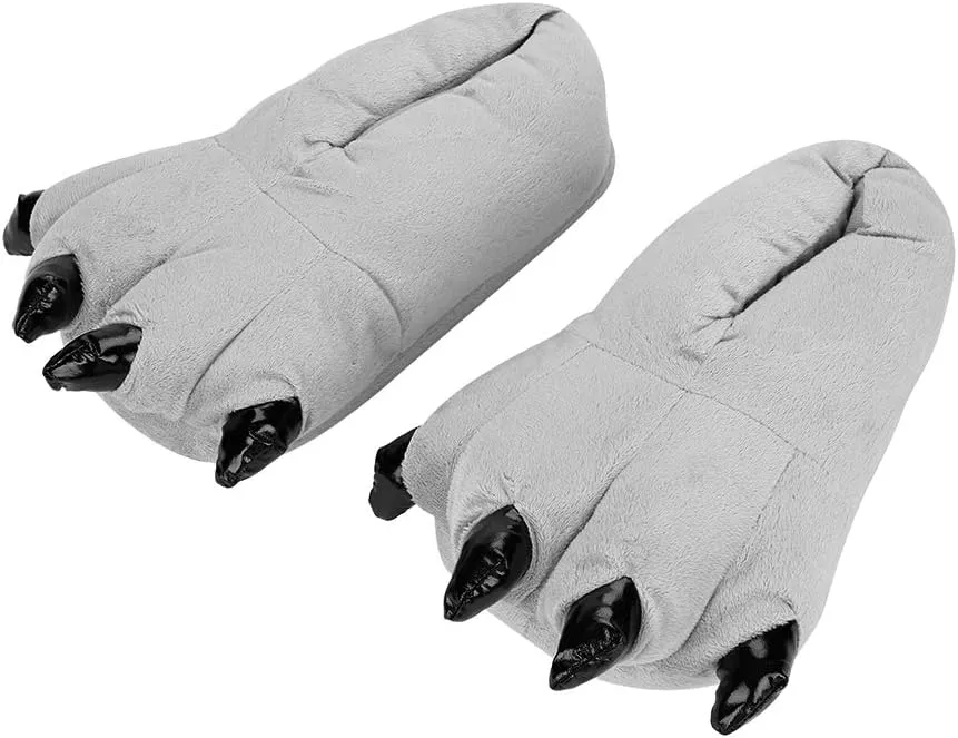 Dinosaur Slipper Plush Animal Claw Shoes for Adult Kid Halloween Costume Slippers Cute Tricky Paw Footwear Cosplay Party Prop