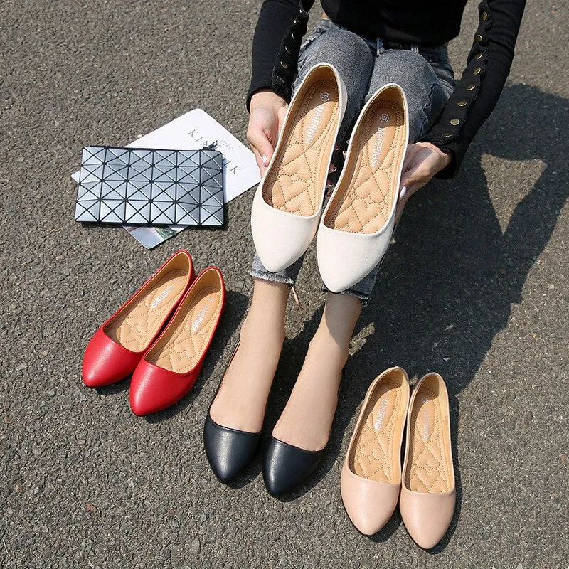 Fashion Flats for Women Boat Shoes Spring Summer Shoes Elegant Ladies Flat Footwear Colorful Plus Size 42 A4216