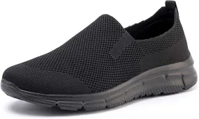 Frank Mully Men's Slip On Walking Shoes Lightweight Casual Knit Loafer Sneakers Comfortable Mesh Work Shoes Athletic Walking Shoes for Men Breathable