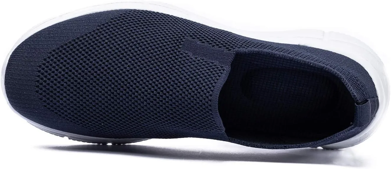 Frank Mully Men's Slip On Walking Shoes Lightweight Casual Knit Loafer Sneakers Comfortable Mesh Work Shoes Athletic Walking Shoes for Men Breathable