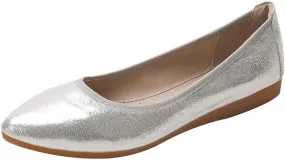JOEupin Women's Pointed Toe Dress Flats Comfort Slip On Foldable Ballet Flat Shoes Soft with Bowknot