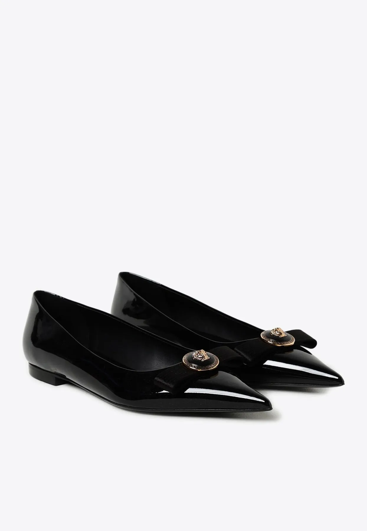 Medusa Pointed Ballet Flats in Patent Leather