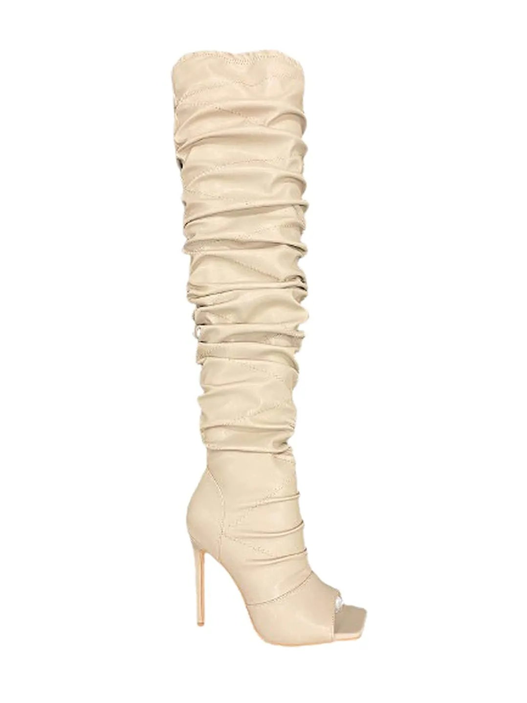 Peep Toe Stiletto Heel Over the knee Boots-Victoria-05 By Pazzle