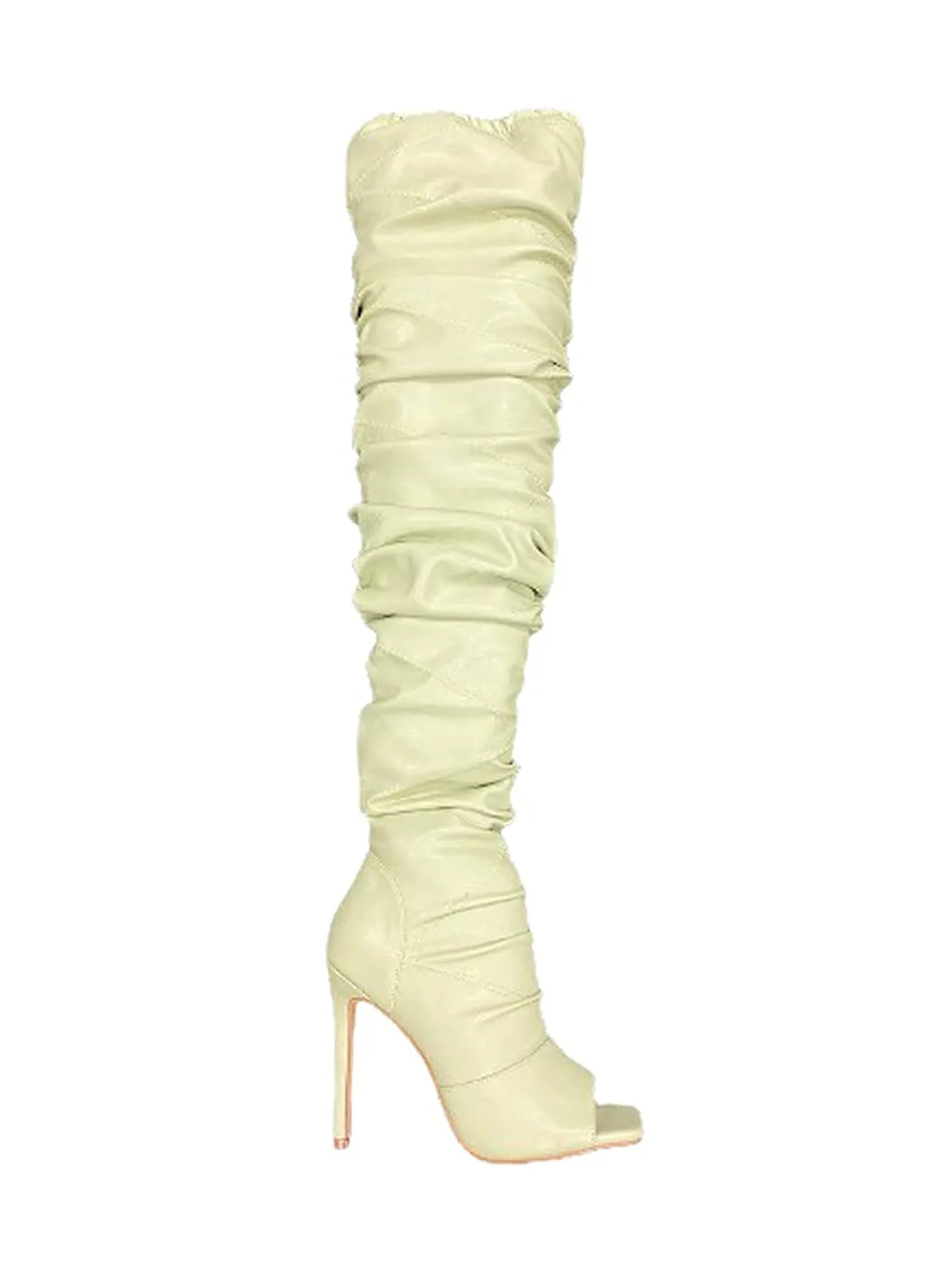 Peep Toe Stiletto Heel Over the knee Boots-Victoria-05 By Pazzle