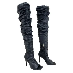 Peep Toe Stiletto Heel Over the knee Boots-Victoria-05 By Pazzle