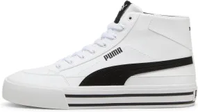 PUMA Men's Court Classic Vulc Mid Shoes, White-Black, 8