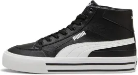 PUMA Men's Court Classic Vulc Mid Shoes, White-Black, 8