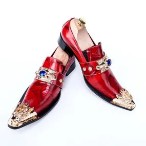Red Pepso Men Leather Shoes