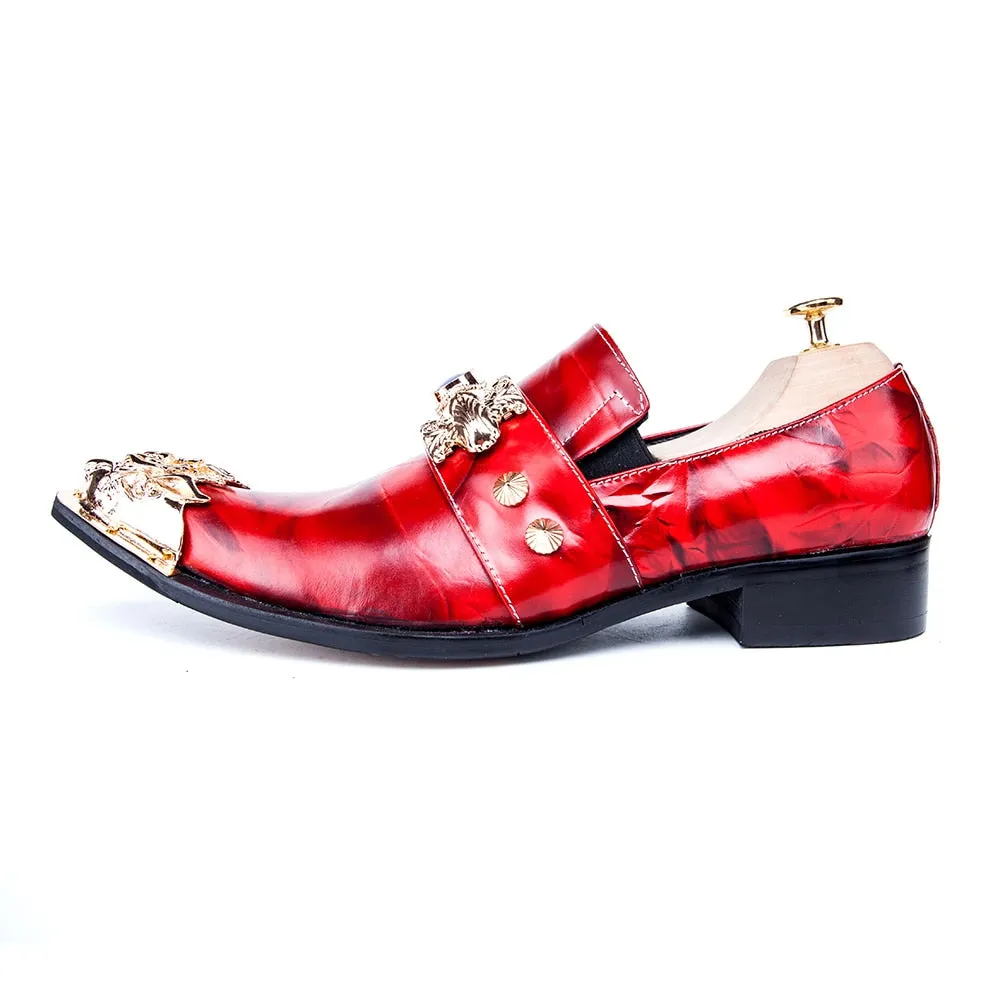 Red Pepso Men Leather Shoes