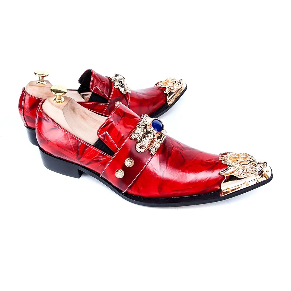 Red Pepso Men Leather Shoes