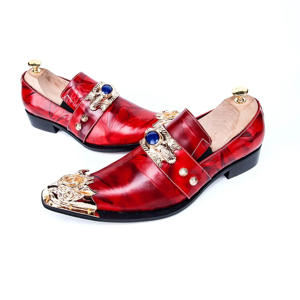 Red Pepso Men Leather Shoes