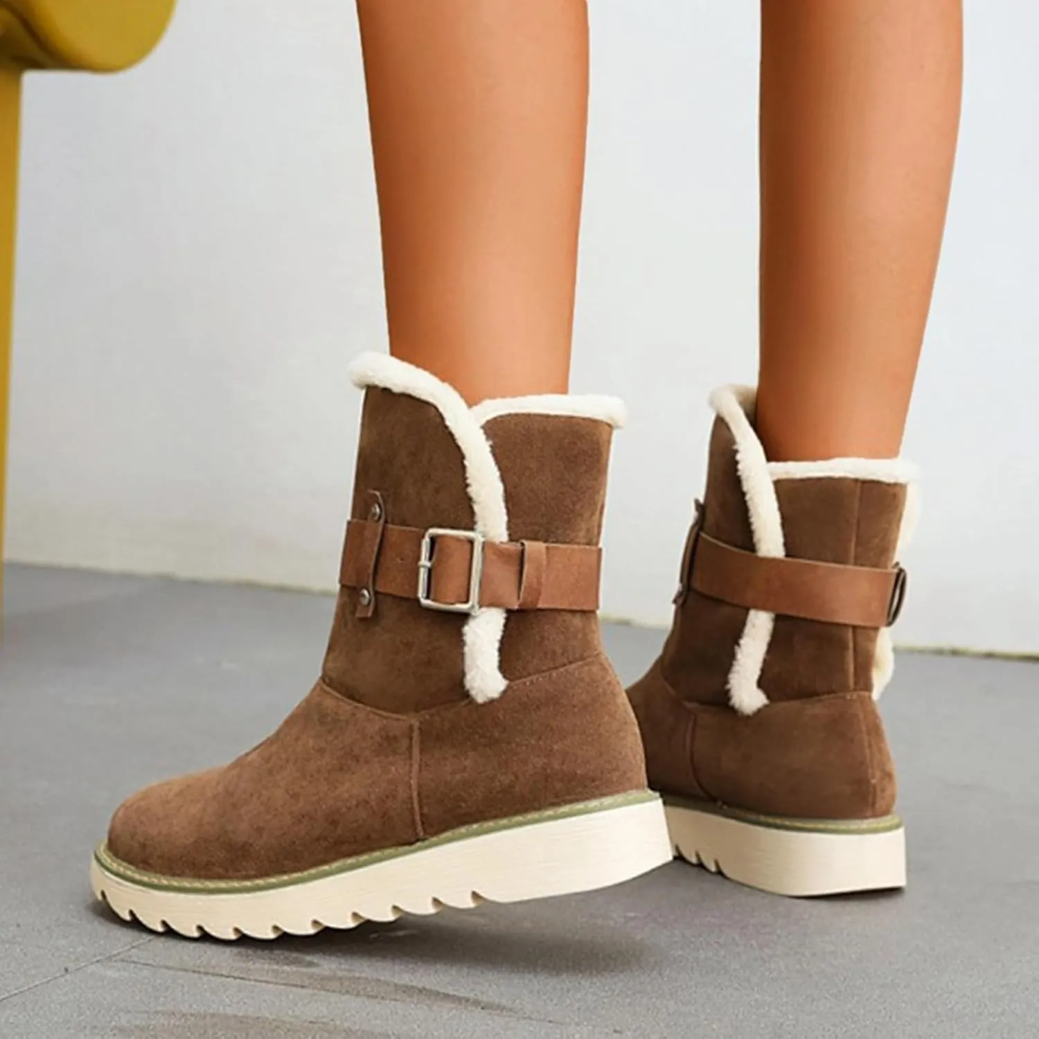 Snow Boots for Women Comfortable Warm Casual Flat Short Furry Booties Outdoor Footwear Skiing Hiking Boots