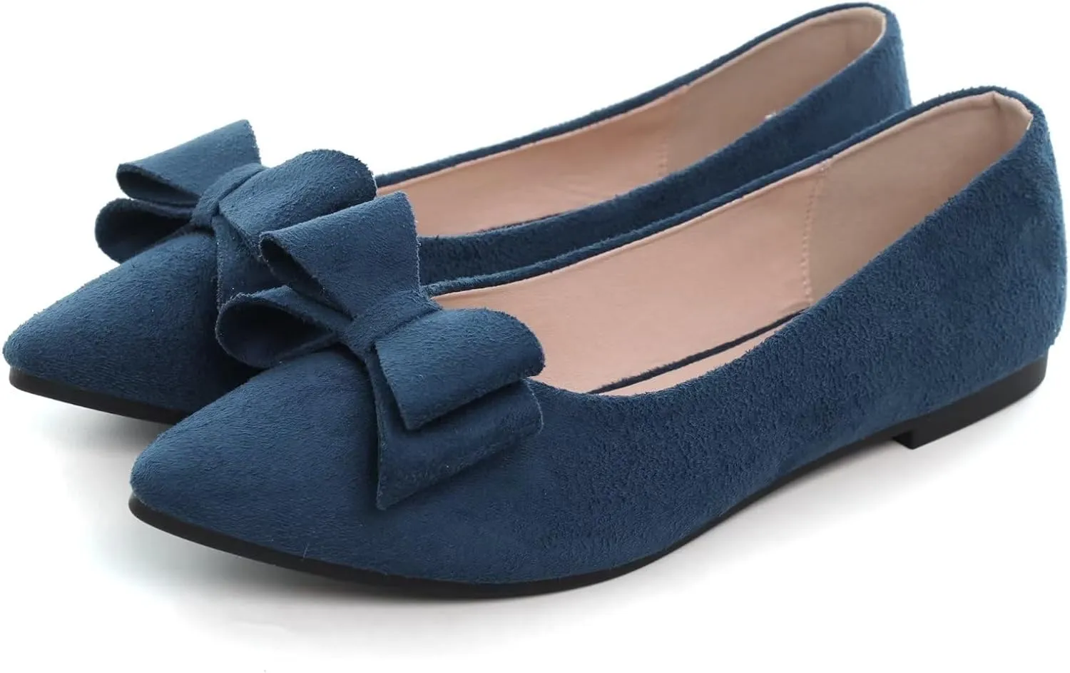 TN TANGNEST Women's Comfortable Pointed Toe Bowknot Flats Slip On Loafers Casual Flats