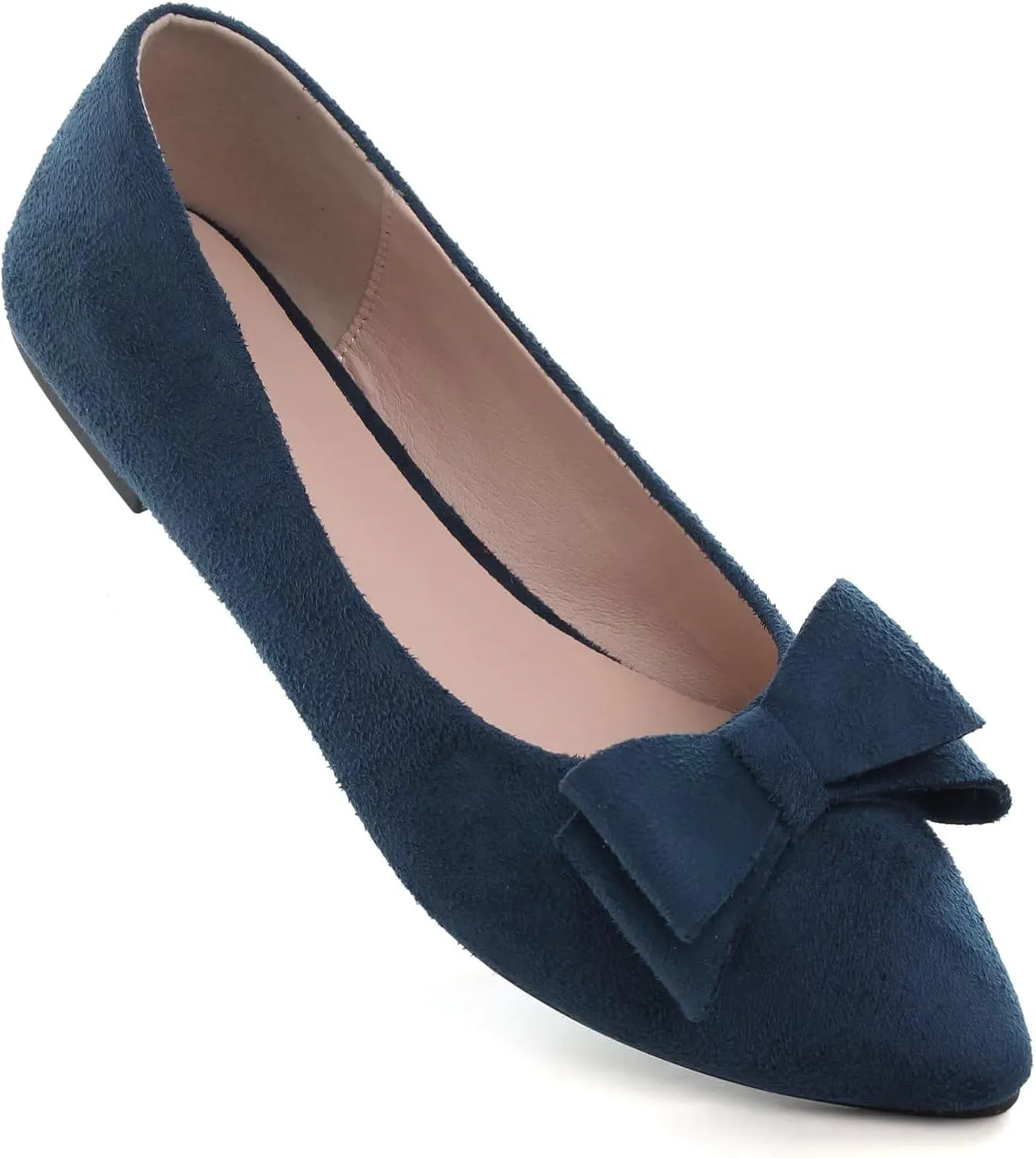 TN TANGNEST Women's Comfortable Pointed Toe Bowknot Flats Slip On Loafers Casual Flats