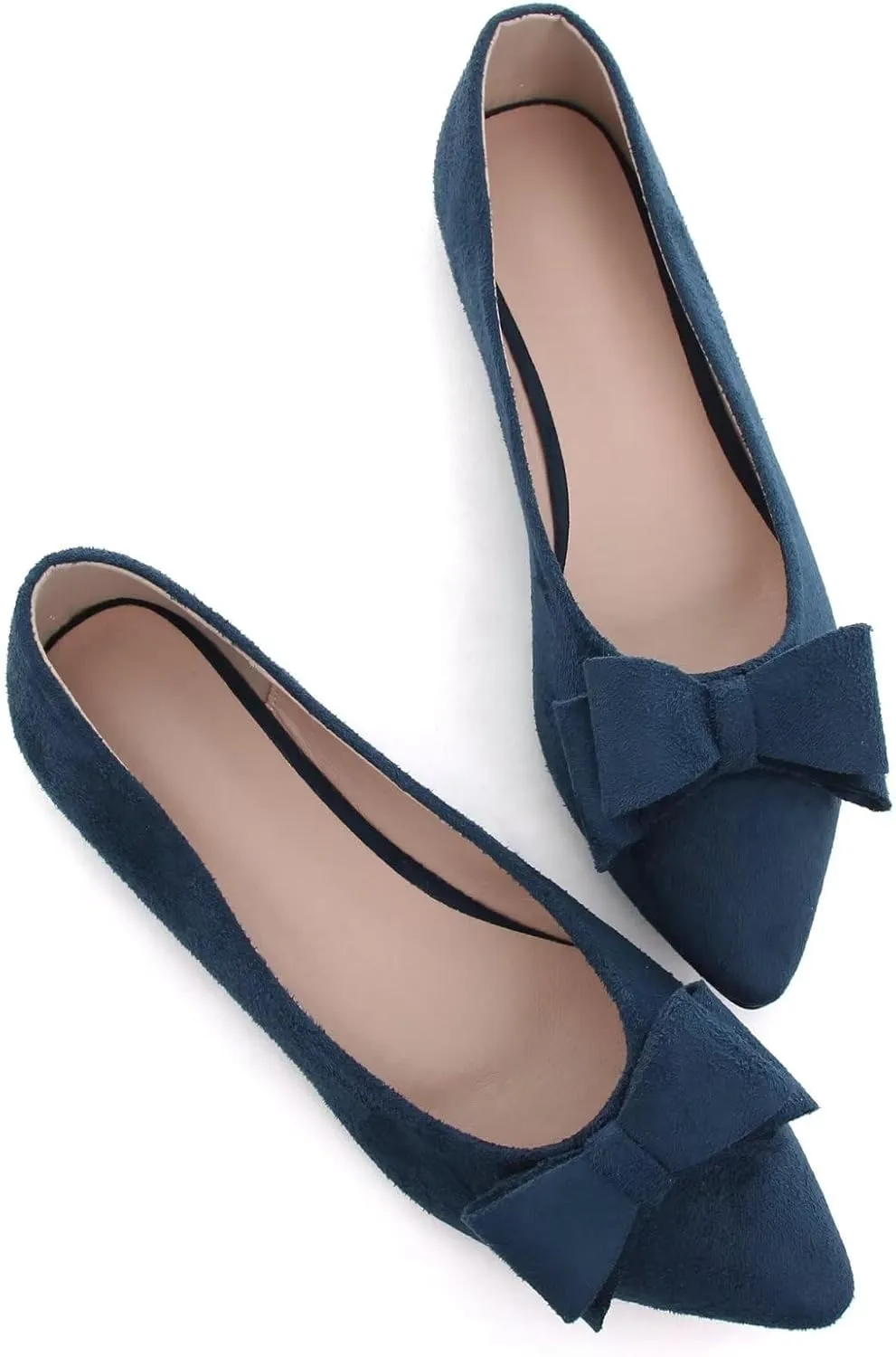 TN TANGNEST Women's Comfortable Pointed Toe Bowknot Flats Slip On Loafers Casual Flats