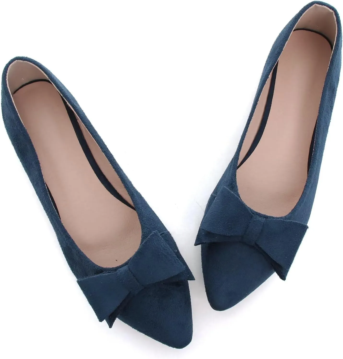 TN TANGNEST Women's Comfortable Pointed Toe Bowknot Flats Slip On Loafers Casual Flats