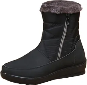 Winter Boots for Women Winter Warm Outdoor Faux Fur Lined Shoes Warm Cozy Short Ankle Booties Lightweight Snow Boot