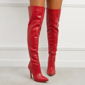 Women over the knee boots split back zipper stiletto long boots