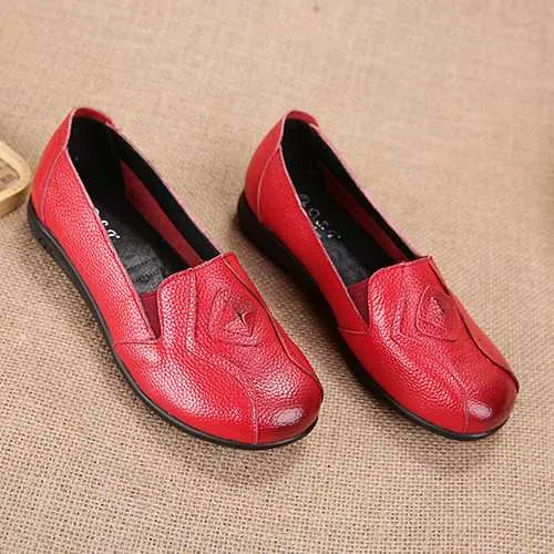 Women Shoes Slip On Leather Loafers