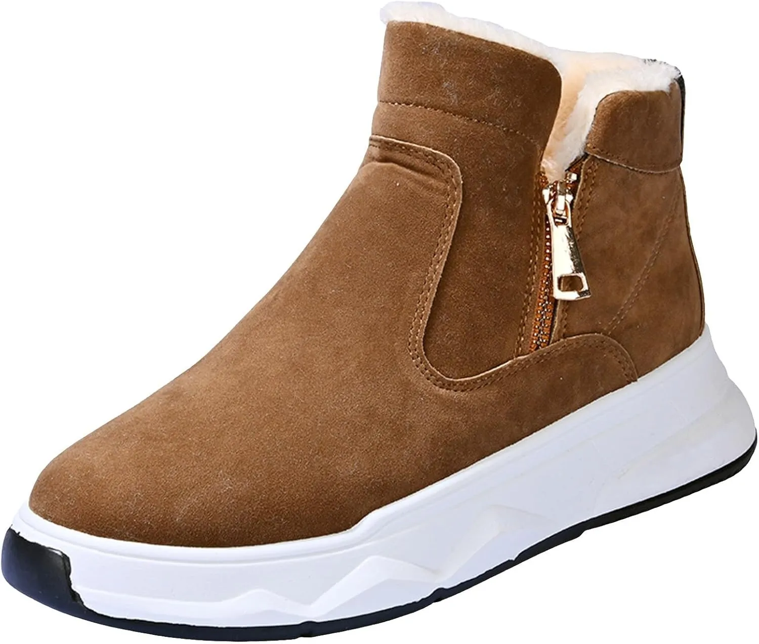 Women's Winter Snow Boots Warm Comfortable Faux Fur Insulated Outdoor Mid Calf Booties Thick Walking Platform Boots