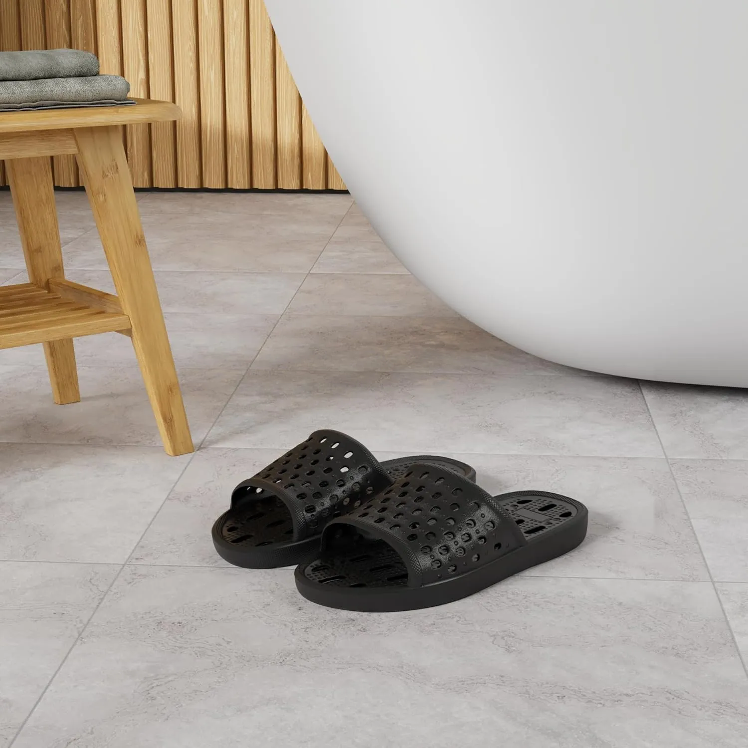 WOTTE Shower Sandals Women Quick Drying Bath Slippers Non Slip Dorm Shoes